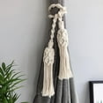thumbnail image 2 of Boho Style Curtain Tiebacks,Handmade Macrame Curtain Tiebacks,Cotton Weaving Straps Tassels Curtains Tieback,Hanging Ball Decoration Curtain Accessories for Home Decorations, 2 of 6