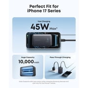 Anker Nano Power Bank, 10,000mAh Portable Charger with 2.3 ft InstaCord Retractable Cable, 45W Max Compact Battery Pack, Smart Display