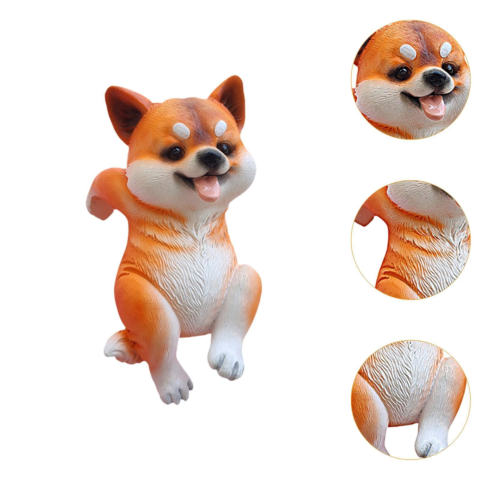 Baoblaze Dog Garden Statue Flowerpot Decor Animal Sculpture for Balcony Outdoor Patio Shiba Inu