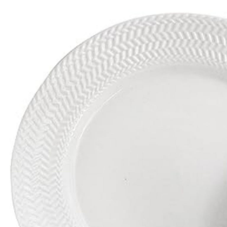 Elle Décor Reese 16-Piece White Porcelain Dinnerware Set – Plates, Bowls & Mugs For 4