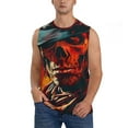 thumbnail image 6 of Daiia 60s Western Skull Cowboy Printed Men's Tank Tops,Casual Soft Sleeveless Gym Muscle Shirts Bodybuilding Tee-Small, 6 of 8