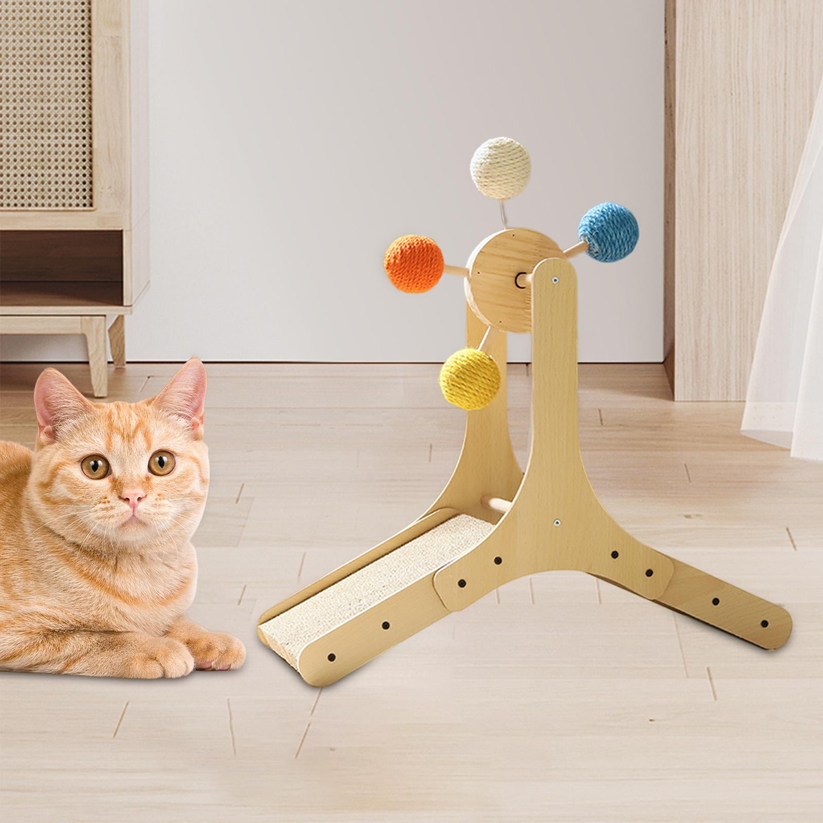 Cat Scratch Toys with Ball Sisal Balls Rotatable Cat  Toy Modern Cat Furniture Cat Scratching Board for Kittens Cats L