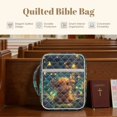 thumbnail image 6 of ZUXONGSY Highland Cow Flower Print Bible Cover for Women Large Bible Protective Carrier Multifunctional Handbag with Pen Slots Scripture Bag for ChuZU, 6 of 7