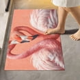 thumbnail image 2 of Dreamtimes Toiletry Mat Flamingo Love Print, Luxury U-Shaped Toilet Rug, Soft Comfortable Contour Mat for Bathroom Floor, 17.3"x13.4", Non-Slip Absorbent Bath Carpet, Dry Quickly, Machine Washable, 2 of 4