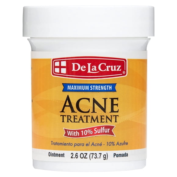 De La Cruz | Pomada De azufre 10 %. Potente medicación para el acné, 2.6 Oz.