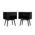 thumbnail image 5 of Walker Edison Mid-century Modern 1 Drawer Nightstand, Set of 2, Black, 5 of 10