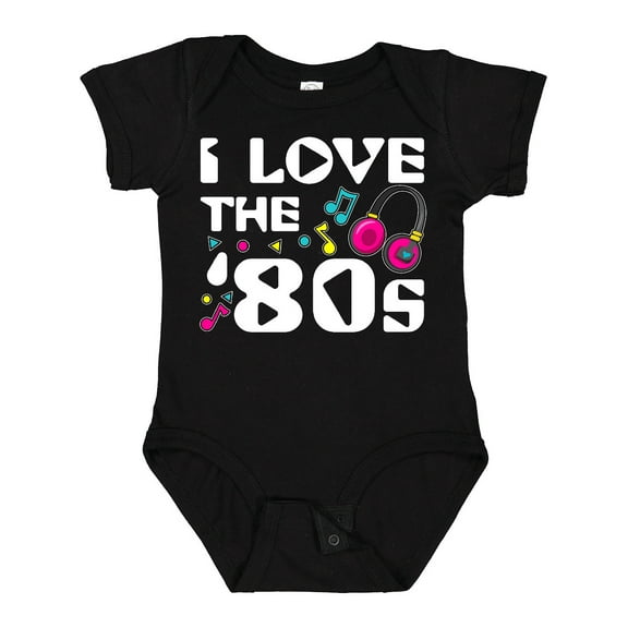 Inktastic I Love the '80s-musical notes Boys or Girls Baby Bodysuit