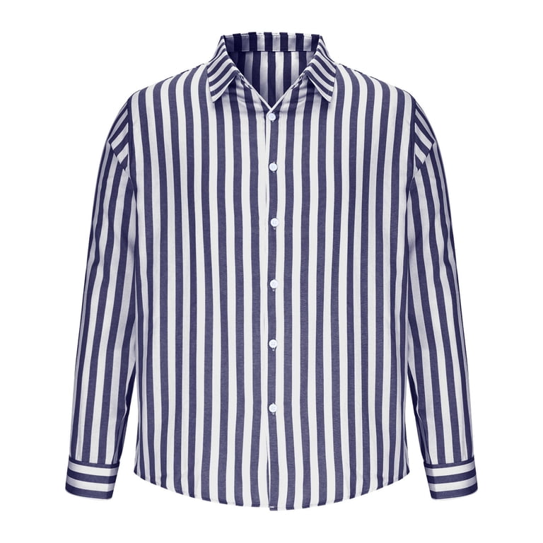 Xzbqbs Mens Dress Shirts Casual Button Down Regular Fit Striped Shirt Long Sleeve Wrinkle Free Formal Business Golf Shirts