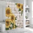 thumbnail image 6 of Sunflowers Bathroom Shower Curtains with 12 Hooks Polyester Waterproof Shower Curtain for Stalls and Bathtubs Farmhouse Botanical Flowers Bees Wooden Decorative Bathroom Privacy Curtain 36x72 Inches, 6 of 9
