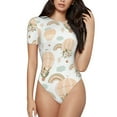 thumbnail image 1 of Balery Air Balloon and Flower Body de cuello redondo de manga corta para mujer Tops de manga corta Tops básicos-Small, 1 of 7