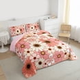 thumbnail image 3 of Homewish Cartoon Flower Daisy Bedding Comforter Set,Retro Rustic Floral Twin Comforter Sets,Pink Orange Blossom Bedding Set For Girls Kids,Microfiber Bedroom Decor Reversible,2pcs, 3 of 8