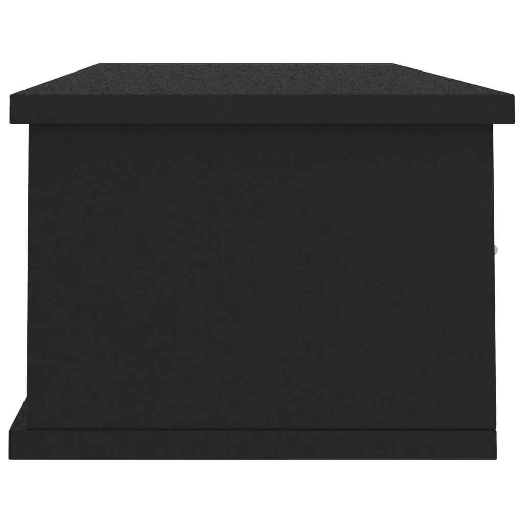 Kepooman Modern Display Shelf, Wall Mounted Shelf for Home, Display Storage Unit with 2 Drawers, Black Kepooman Modern Display Shelf, Wall Mounted Shelf for Home, Display Storage Unit with 2 Drawers, Black