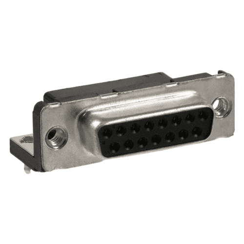 Pack of 2 D15S13A4GL00LF Connector 15 Position D-Sub Receptacle, Female Sockets