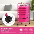 thumbnail image 5 of ZYPPP6-Drawer Rolling Storage Cart, Multifunctional Art Craft Organizer Cart, Mobile Utility Storage Cart with Removable Drawers & Lockable Wheels, Craft Cart for Home Office.-Hot Pink, 5 of 10