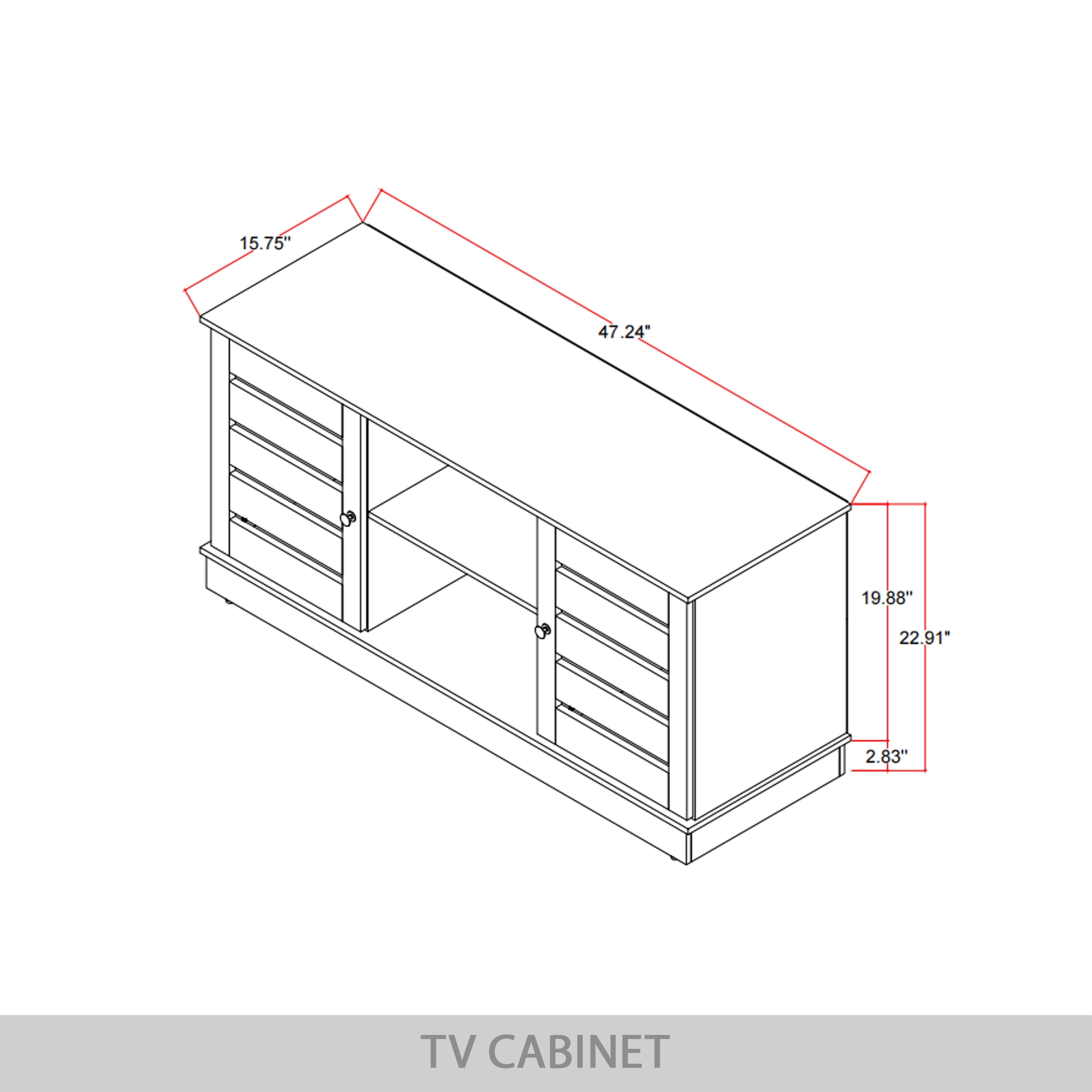 Castle Place Vintage TV Stand Console for TVs up to 50", Green