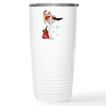 

CafePress - Santa Girl Martini Stainless Steel Travel Mug - Insulated Stainless Steel Travel Tumbler 20 oz.
