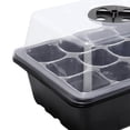 thumbnail image 2 of Caja de 12 agujeros para cultivo de semillas, bandeja para sembrar plantas de jardín de invernadero (negro), 2 of 5