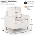 thumbnail image 6 of LAZZO Mid-Century Modern Fabric Living Room Arm Chair (Cream White), 6 of 6