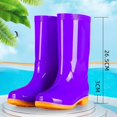 thumbnail image 4 of YTCAMLO Glitter Tall Rain Boots for Women Casual Mid Calf Waterproof Slip On Garden Boots Non-slip Outdoor Mud Rain Shoes, 4 of 5