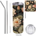 thumbnail image 3 of lotus flowers insulated tumblers，lotus flowers coffee cup Gift，lotus flowers Drinking Glasses-Tea Cup-Coffee Mug tumbler with lid and straw 20 oz insulated tumbler cups, 3 of 7