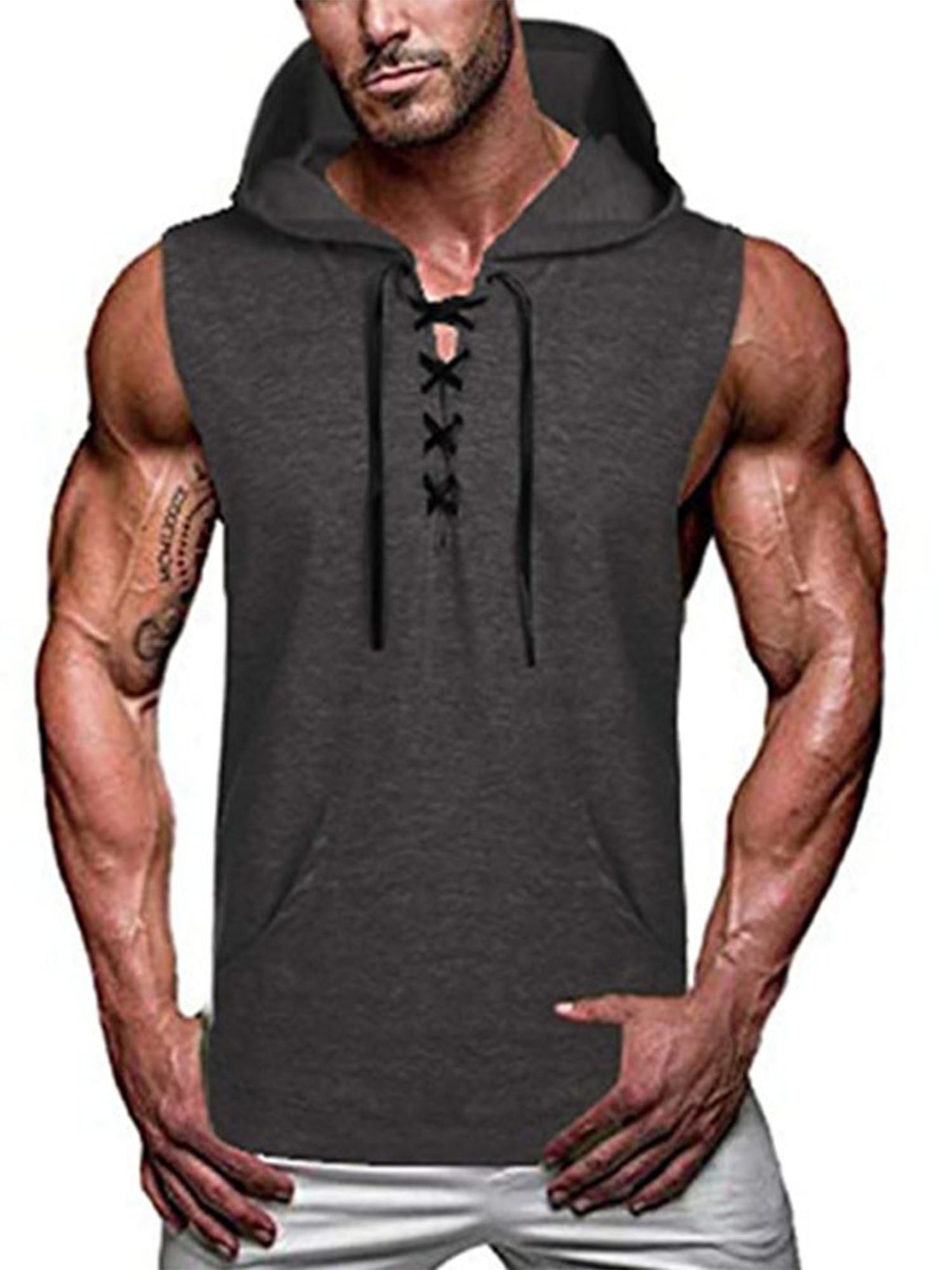Details about   Men Athletic Hoodies Solid Color Bodybuilding Long Sleeve Casual Pullover Blouse