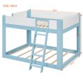 thumbnail image 3 of Full-Over-Full Low-Profile Bunk Bed with Guardrails, Wooden Kids Bed with Reversible Ladder, Accent Two-Tone Bed Frame, 3 of 9