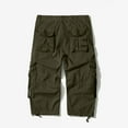 thumbnail image 4 of XFLWAM Men's Cargo Shorts 3/4 Relaxed Below Knee Capri Cargo Pants Cotton Army Green L, 4 of 4