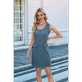 thumbnail image 6 of Parfaitlady Women'S 2025 Summer Sleeveless Mini Dress Crewneck Button Knit Solid Color Bodycon Party Short Dresses with Pockets  S, 6 of 7