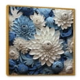 thumbnail image 2 of Designart "Muted Blue And Graceful Mums II" Mums Floater Framed Wall Art Living Room, 2 of 5