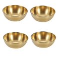 thumbnail image 1 of 4pcs Acier Inoxydable Trempette Bols, Mini Assaisonnement Plats Épices Bols, Assiettes d'Entrée (Or), 1 of 5