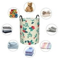 thumbnail image 2 of DouZhe Waterproof Collapsible Large Laundry Baskets, Beige Photinia Arbutifolia Prints Circular Hamper with Handles, 2 of 7