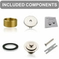 thumbnail image 6 of Tub Drain and Overflow Kit with Single Hole Overflow Faceplate, Universal Lift & Turn Bathtub Drain Kit with Fine/Coarse Thread Conversion Twist Trim Kit Assembly-Brushed Nickel, 6 of 6