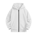 thumbnail image 3 of fatyb Fashion Hoodies for Boys Girls Full Zip up Sweatshirt Kids Comfortable Hooded Jacket with Pockets, 3 of 7
