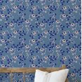 thumbnail image 1 of S4sassy Self-Stick Decorative Wallpaper, Mini Flower Vine Print Wall Paper, Textured Vinyl Waterproof Contact Paper, Blue, 25"x60"inch Removable Renter Friendly Wall Covering For Bedroom, Dining room, 1 of 9