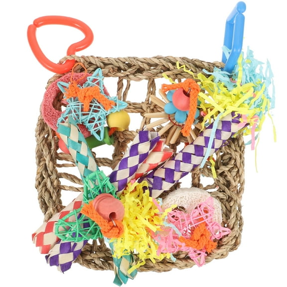 Bird Foraging Wall Toy Edible Woven Climbing Hammock Mat Birdcage Hanging Decor for Parrot Toy