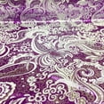 thumbnail image 3 of Metallic Paisley Silver Brocade Fabric 60" By Yard in Red Yellow White Purple Blue (Purple / Silver), 3 of 4