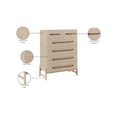 thumbnail image 2 of Meridian Furniture Kaya Natural Chest with vegan Leather Upholstered Handles, 2 of 11