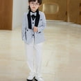 thumbnail image 6 of KyCheLot Boys 4 Piece Outfit Formal Lapel Jacket Long Sleeve Dress Shirts and Suit Pants with Bow Tie Wedding 1-13Years, 6 of 6