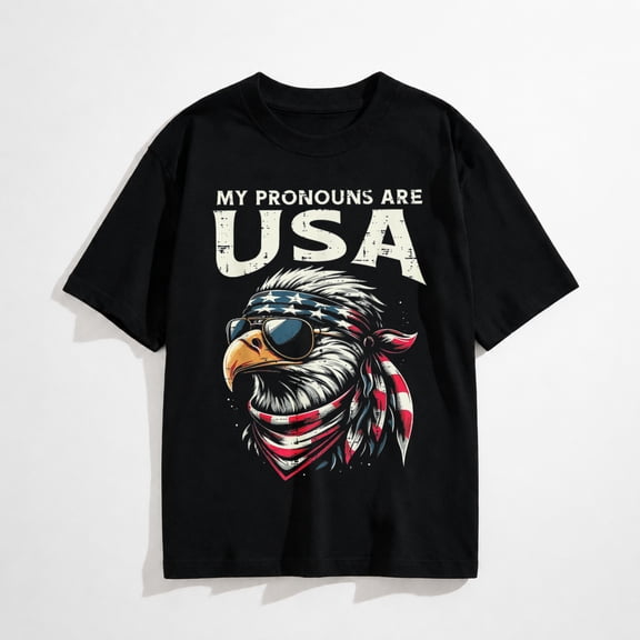 4th Of July Shirts For Women Men Fourth Gift4th of July Eagle My Pronouns are USA Funny Men WomenT-Shirt