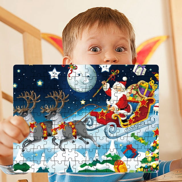 Puzzle Thickened Paper Santa 126 Of Puzzle For Children To Assemble Hunger Hippo Game Extra Large for Toddlers Computer for Toddlers 4 Years Old Building for Kids Ages 2 Giggle Wiggle Doll Board Games