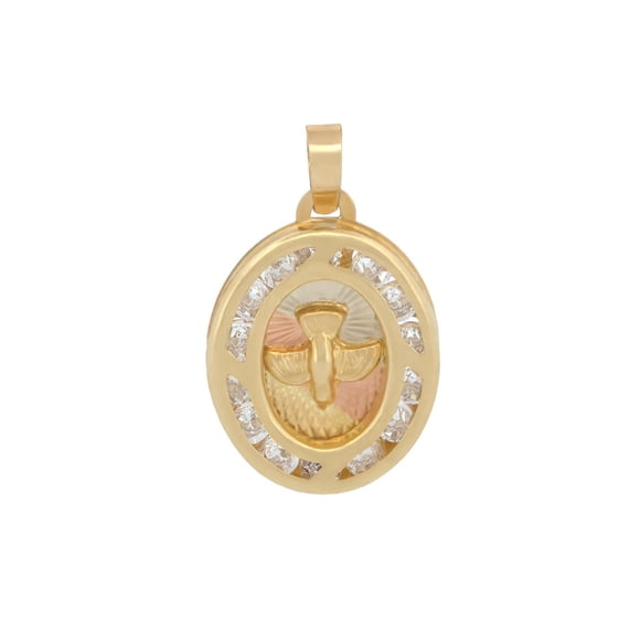 Medalla Espíritu Santo Casa del Anillo 1.3 cm Oro Sólido 14K Amarillo