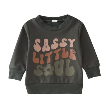 Utlike Toddler Boys Sweatshirt Crewneck Long Sleeve Letter Prints T Shirt Pullover Child Lightweight Top Size 18 Months-24 Months