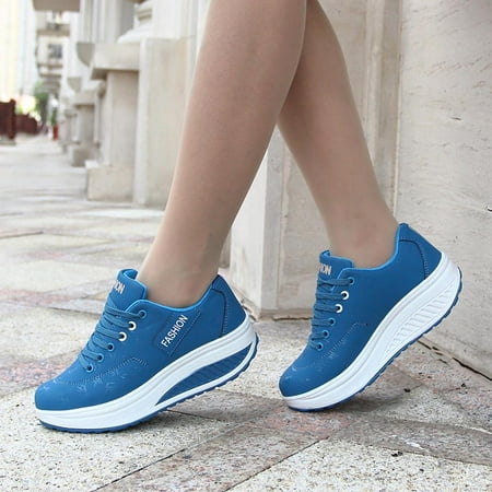 Up to 30% off  Zanvin Women s Fashion Sneakers Clearance Casual Work Shoes Non Slip Running Shoes Athletic Sneakers Thick Soled Sports Walking Shoes  Blue  Size 5.5
