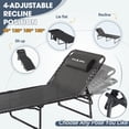 thumbnail image 3 of MRUAKA Outdoor Folding Chaise Lounge Chair, Heavy-Duty Portable Sun Lounger with Removable Pillow, Patio Beach Chair for Backyard, Poolside, Camping, Set of 2,Black, 3 of 9