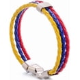 thumbnail image 6 of Handwoven Flag Leather Bracelet Multicolor National Flag PU Leather Bracelet Wrap Bangle with Alloy Clasp for Women Men Wristband Jewelry, 6 of 10