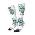 thumbnail image 2 of Fotbe Not All Who Wander Are Lost1 print Women's Men's Novelty Crew Socks Cotton Socks Knee High Socks for Walking,Running,Nurses,Pregnancy, 2 of 9