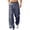 Blue, variant on Mens Casual Pants Spring Summer Print Loose Fit Wide Leg Sweatpants Drawstring Elastic Waist Straight Casual Trousers Outdoor Athletic Casual Outfits
