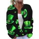 thumbnail image 2 of Cárdigan informal de punto con estampado del Día de San Patricio para mujer, abrigo con botones, 2 of 5