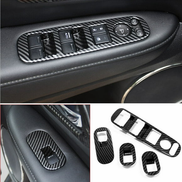 for Honda HR-V HRV 2016 - 2021 Window Switch Panel Cover Set Carbon Fiber Look -