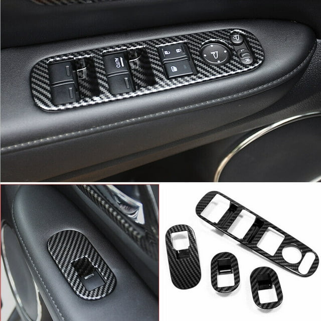 for Honda HR-V HRV 2016 - 2021 Window Switch Panel Cover Set Carbon Fiber Look -